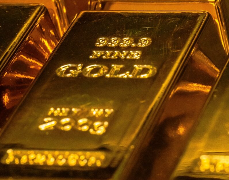 a stack of gold bars